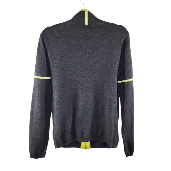 Neve Wool Blend Zip-Up Thick Knit Sweater Jacket Women's Size M Gray & Green - Picture 3 of 8